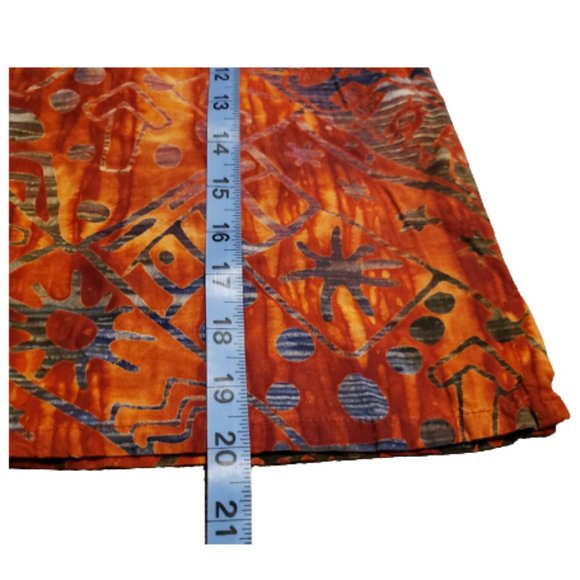 Rum Reggae Island Pattern Button Up Tank Top Women's Small S Orange Multi-color - Picture 7 of 7